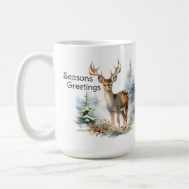 Deer In the Forrest, Holiday Vignette Mug Koffiemok