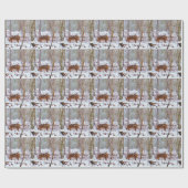 Deer in the snow, licking leg cadeaupapier (Vlak)