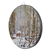 Deer in the snow, licking leg dartbord (Voorkant Rechts)