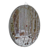 Deer in the snow, licking leg dartbord (Voorkant Links)