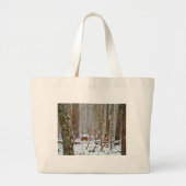 Deer in the snow, licking leg grote tote bag (Voorkant)
