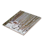 Deer in the snow, licking leg tegeltje (Zijkant)