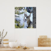 Deer In The Snow Poster (Keuken)
