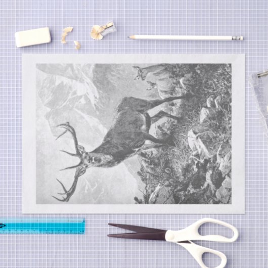 Deer in Tissue Paper High Mountains Tissuepapier (Craft)