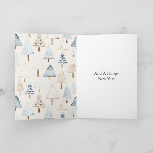 Deer in Window Christmas Trees Kaart (Binnen)