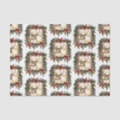 Deer in Window Red Bows Christmas Tissuepapier (Voorkant)