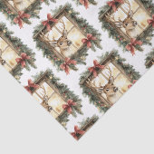 Deer in Window Red Bows Christmas Tissuepapier (Detail)