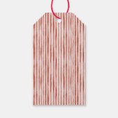 Deer in Window Red Stripes Bows Christmas Cadeaulabel (Achterkant)