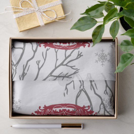 Deer in Winter Forest-kersttijdpapier Tissuepapier (Geschenk)