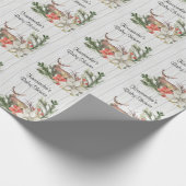 Deer in Winter Greenery Baby shower Cadeaupapier (Hoek)