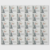 Deer in Winter Greenery Baby shower Cadeaupapier (Vlak)