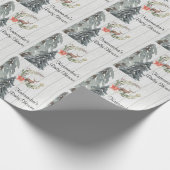 Deer in Winter Greenery Baby shower Cadeaupapier (Hoek)