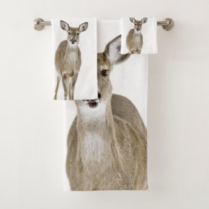 Deer in Winter op Bathroom Towel Set Bad Handdoek