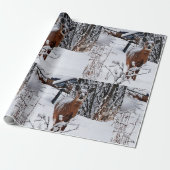 Deer in Winter Wonderland Holiday Cadeaupapier (Uitgerold)