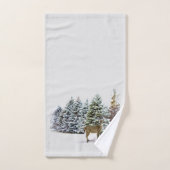 Deer in Winter Wonderland Holiday Towel Set Bad Handdoek (Handdoek)