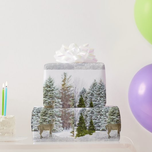 Deer in Winter Wonderland/Vakantiepapier Cadeaupapier (Feestgeschenken)