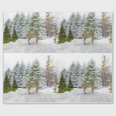 Deer in Winter Wonderland/Vakantiepapier Cadeaupapier (Vlak)