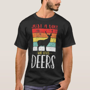 Deer is gewoon een meisje dat van Deers Retro  hou T-shirt