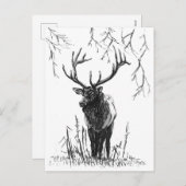 Deer-jacht, vakantie-briefkaart feestdagenkaart (Voorkant / Achterkant)