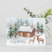 Deer, kajuitkerstfeest Wenskaart Kaart (Staand voorkant)