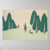Deer Kamisaka Sekka japan schildercanvas cc0 Poster (Voorkant)