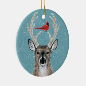 Deer, Kardinaal, sneeuw, bos ornament (Rechts)