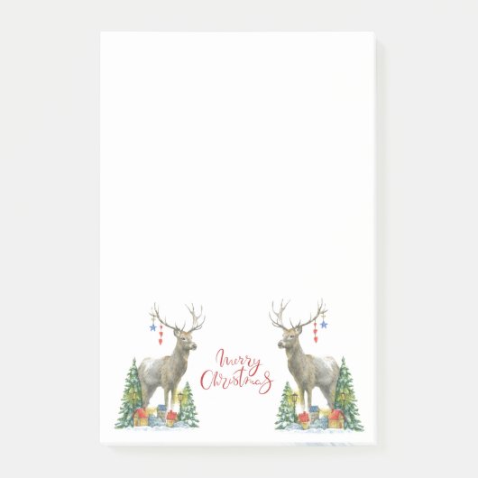 Deer, kerstbomen en Cadeaus Post-it Notes (Voorkant)