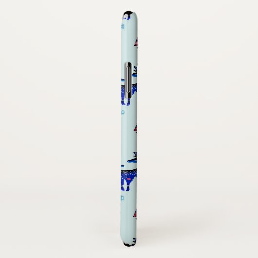 Deer, kerstbomen en sneeuwvlokken met monogram Case-Mate iPhone case (Achterkant / rechts)