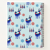 Deer, kerstbomen en sneeuwvlokken met monogram notitieboek (Achterkant)