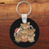 Deer Kerstboom Funny Animal Kerstmis Keychai Sleutelhanger (Voorkant)