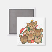 Deer Kerstboom Funny Animal Kerstmis Magnet (Voorkant / Achterkant)