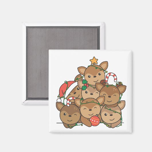 Deer Kerstboom Funny Animal Kerstmis Magnet (Voorkant / Achterkant)