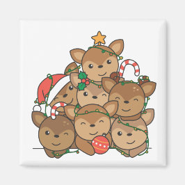 Deer Kerstboom Funny Animal Kerstmis Magnet