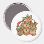 Deer Kerstboom Funny Animal Kerstmis Magnet (Voorkant / Achterkant)