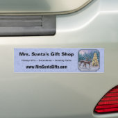 Deer & kerstboom Winter Blauw Bumpersticker (Op auto)