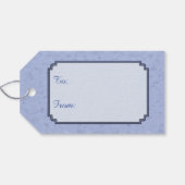 Deer & kerstboom Winter Blauw Cadeaulabel (Achterkant Horizontaal)