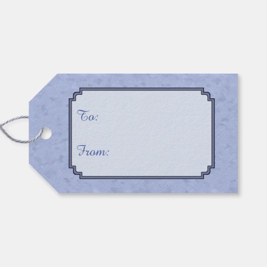 Deer & kerstboom Winter Blauw Cadeaulabel (Achterkant Horizontaal)