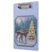 Deer & kerstboom Winter Blauw Klembord (Links)