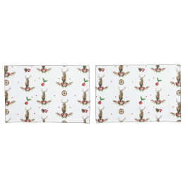 Deer Kerstfeest Idyll Pattern Kussensloop