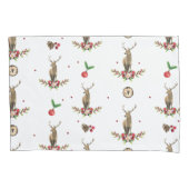 Deer Kerstfeest Idyll Pattern Kussensloop (Voorkant-Links)