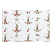 Deer Kerstfeest Idyll Pattern Kussensloop (Voorkant-Rechts)