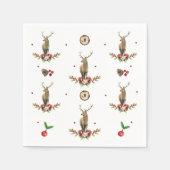 Deer Kerstfeest Idyll Pattern Servet (Voorkant)