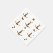 Deer Kerstfeest Idyll Pattern Servet (Hoek)