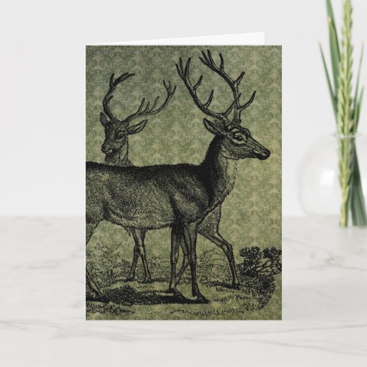 Deer, Kerstmis Feestdagen Kaart (Voorkant)