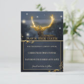 Deer Kerstmis Open House Save the Date Kaart (Staand voorkant)