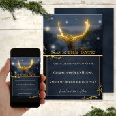 Deer Kerstmis Open House Save the Date Kaart