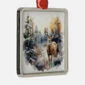 Deer Kerstsierent Metalen Ornament (Rechts)