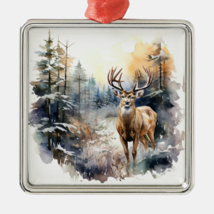 Deer Kerstsierent Metalen Ornament
