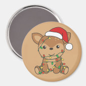 Deer-kerstwinterdieren Deer Magnet (Voorkant / Achterkant)