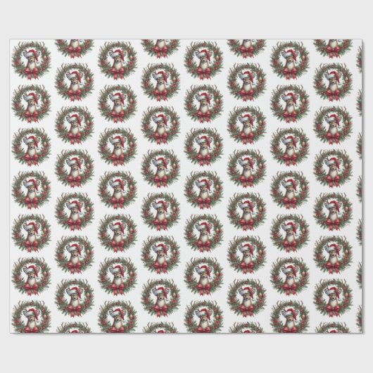 Deer Krans Kerst Wrapping Paper Cadeaupapier (Vlak)